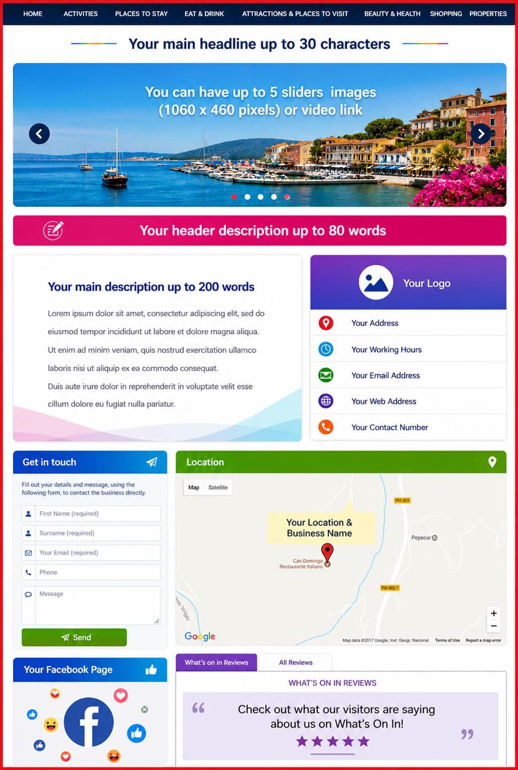 Sales Page Layout when Advertise in Telford